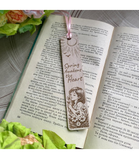 Spring Wooden Bookmark – “Spring Awakens the Heart”