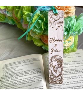 Bloom & Grow Wooden Inspirational Spring Bookmark