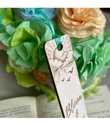 Bloom & Grow Wooden Inspirational Spring Bookmark