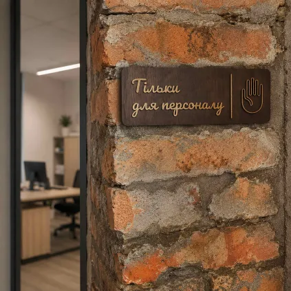 Дерев'яна табличка для персоналу | Staff Only Sign