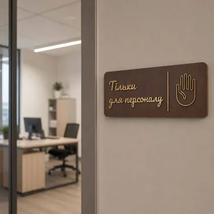 Дерев'яна табличка для персоналу | Staff Only Sign