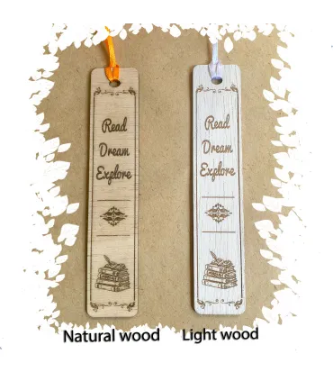 Дерев’яна книжкова закладинка з гравіюванням “Read Dream Explore”