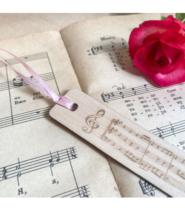 Дерев’яна закладка для книги з нотами – «Melody of Inspiration»
