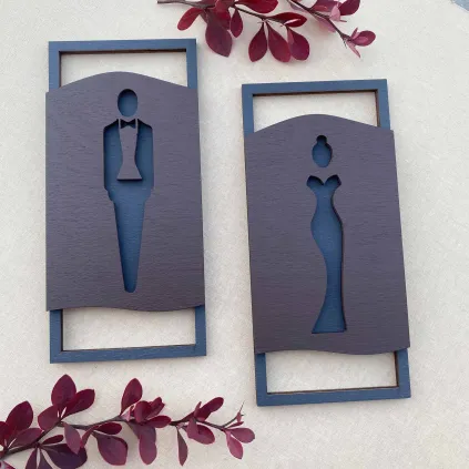 Комплект дизайнерських табличкок Man + Woman для туалету