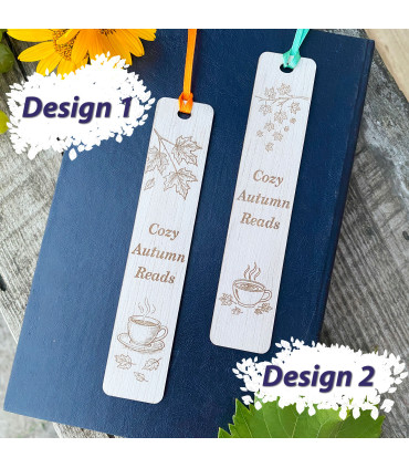 Wooden Bookmark “Cozy Autumn Reads” – Autumn Warmth on Every Page