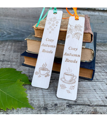 Wooden Bookmark “Cozy Autumn Reads” – Autumn Warmth on Every Page