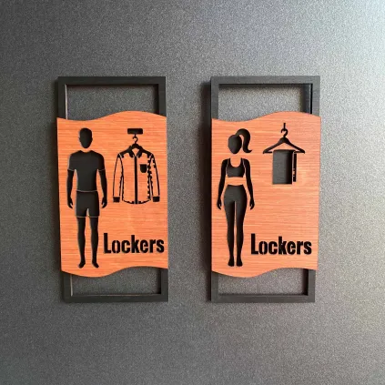 Таблички Man + Woman «Lockers»  70×150 мм