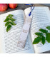 Wooden Bookmark “Autumn Reads” – Laser Engraved Fall Design with Pumpkin and Grapes