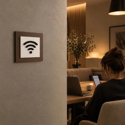Табличка Wi-Fi з фанери та акрилу