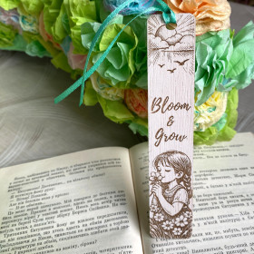 Bloom & Grow Wooden Inspirational Spring Bookmark