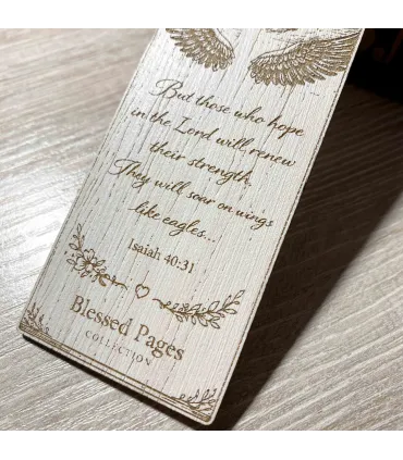 Isaiah 40:31 Wooden Christian Scripture Bookmark