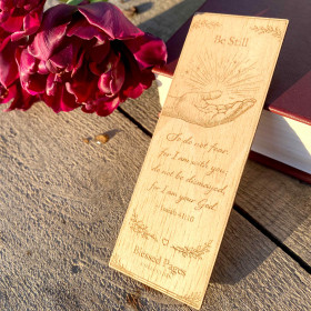 Christian Wooden Bookmark • Isaiah 41:10 Bible Verse