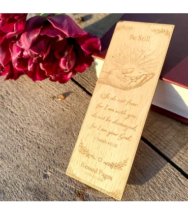 Christian Wooden Bookmark • Isaiah 41:10 Bible Verse