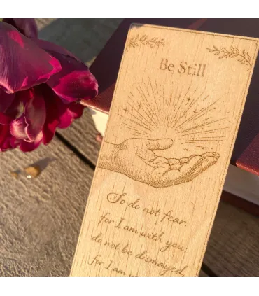 Christian Wooden Bookmark • Isaiah 41:10 Bible Verse