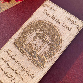 Christian Wooden Bookmark • Psalm 27:1 Bible Verse