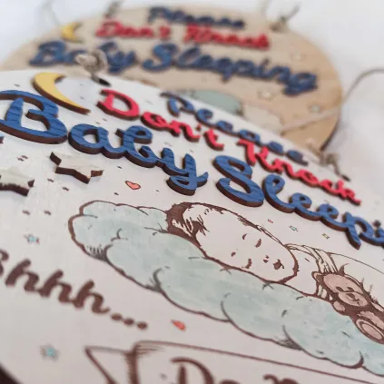 Baby Sleeping Door Sign - Please Don’t Knock Door Hanger
