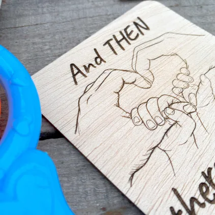 Wooden Pregnancy Announcement Sign - And Then There Were Four