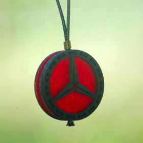 Wooden car air freshener with Mercedes-Benz logo 50mm