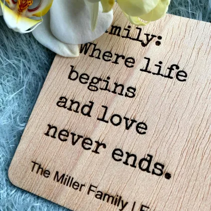Personalized Family Plaque -  Where Life Begins and Love Never Ends
