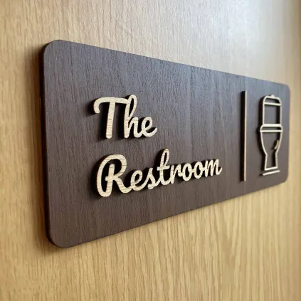 Rustic Toilet Sign, Laser Cut Wall Decor, Farmhouse WC Sign