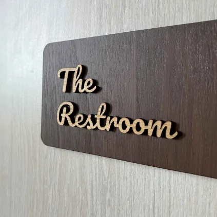 Rustic Toilet Sign, Laser Cut Wall Decor, Farmhouse WC Sign