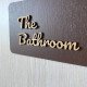 Modern Wooden Bathroom Sign, Bathtub Door Plaque
