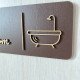 Modern Wooden Bathroom Sign, Bathtub Door Plaque