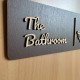 Modern Wooden Bathroom Sign, Bathtub Door Plaque