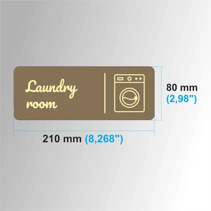 Modern Wooden Laundry Room Sign, Washing Machine Door Plaque