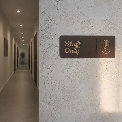 Staff Only Sign | Wooden Door Plaque