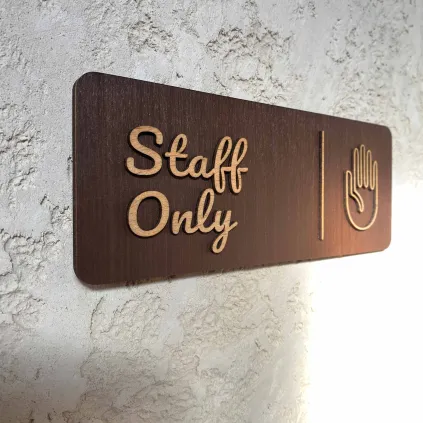 Staff Only Sign | Wooden Door Plaque