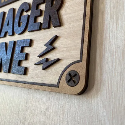 Funny Wooden Sign "Warning: Teenager Zone"