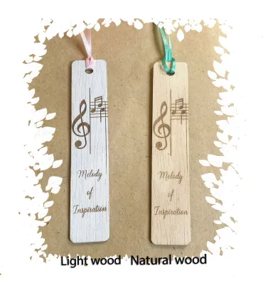 “Melody of Inspiration” Wooden Music Bookmark – Treble Clef & Notes