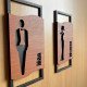 Modern Wooden Restroom Sign Set 70x150mm