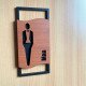 Modern Wooden Restroom Sign Set 70x150mm