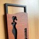 Modern Wooden Restroom Sign Set 70x150mm