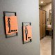 Modern Wooden Restroom Sign Set 70x150mm