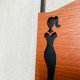 Modern Wooden Restroom Sign Set 70x150mm