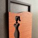Modern Wooden Restroom Sign Set 70x150mm