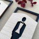 Modern Light Wood Restroom Sign Set 70x150mm