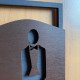 Set of 2 Restroom Signs for Door 2.7x6 in (70 x 150 mm)