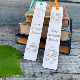 Wooden Bookmark “Cozy Autumn Reads” – Autumn Warmth on Every Page