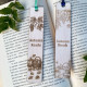 Wooden Bookmark “Autumn Reads” – Laser Engraved Fall Design with Pumpkin and Grapes