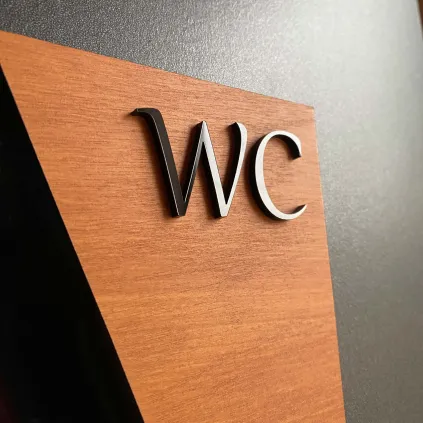 WC Door Sign "Man & Woman": details 160x130mm