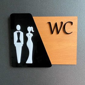 WC Door Sign "Man & Woman": details 160x130mm