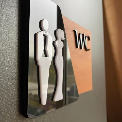 WC Door Sign "Man & Woman": details 160x130mm